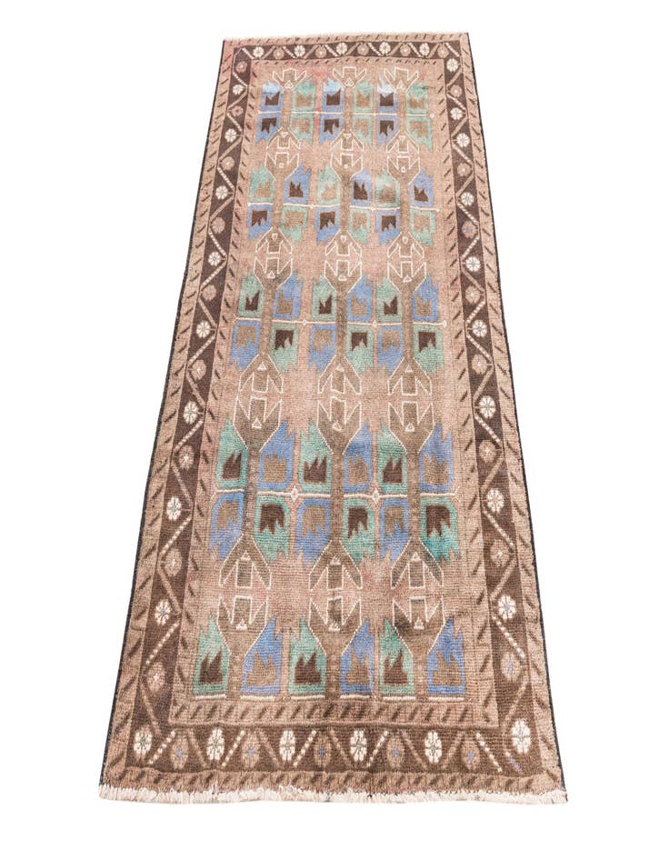 Detail image of  3' 5 x 6'  Hand Knotted Ultra Vintage Persian Wool Rug