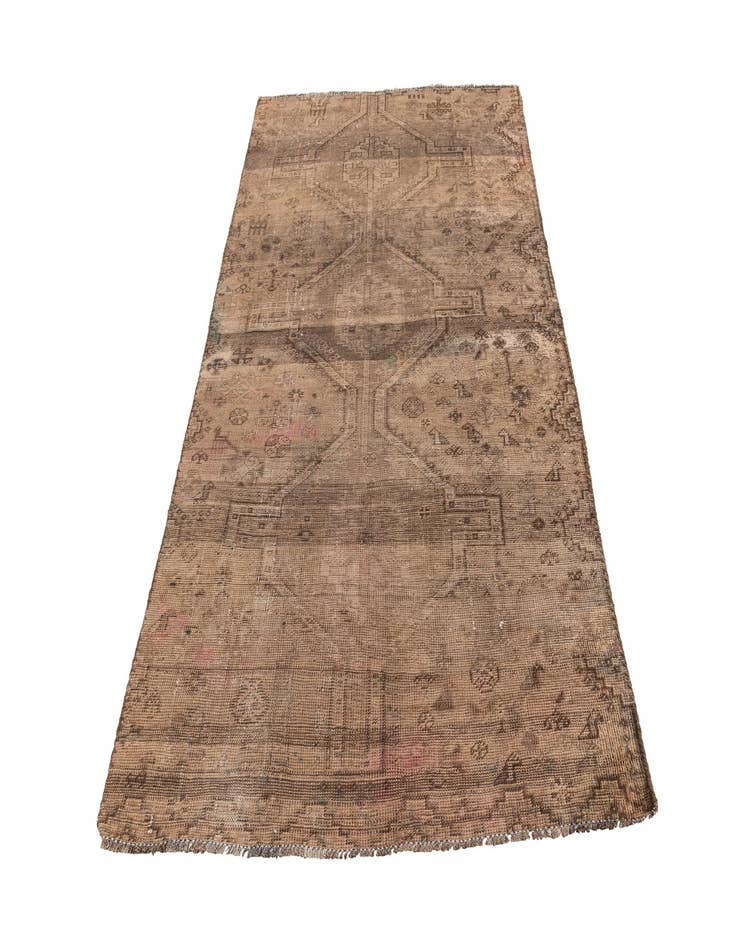 Detail image of  3' 9 x 7' 2  Hand Knotted Ultra Vintage Persian Wool Rug