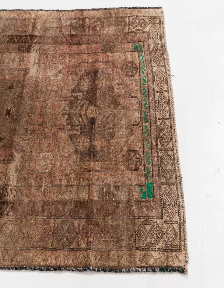 Detail image of  3' 10 x 6' 3  Hand Knotted Ultra Vintage Persian Wool Rug