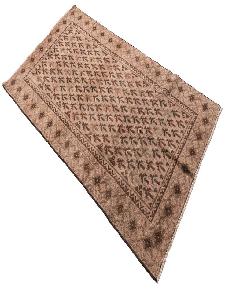 Detail image of  3' 5 x 6' 3  Hand Knotted Ultra Vintage Persian Wool Rug