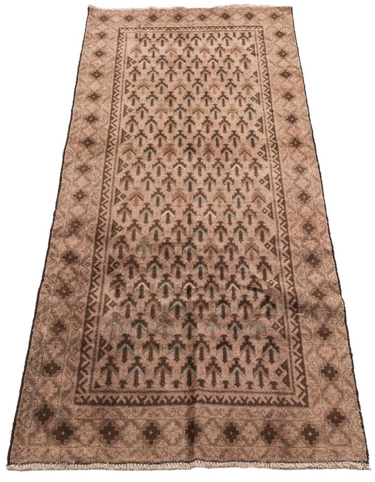 Detail image of  3' 5 x 6' 3  Hand Knotted Ultra Vintage Persian Wool Rug