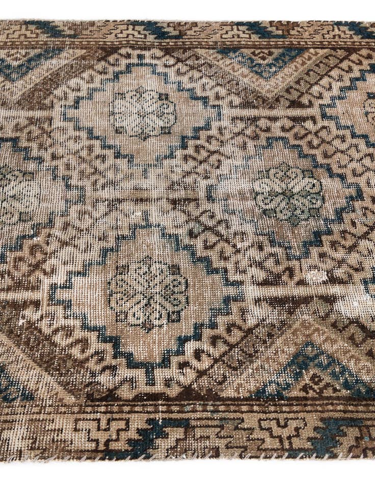 Detail image of  3' 10 x 6' 2  Hand Knotted Ultra Vintage Persian Wool Rug
