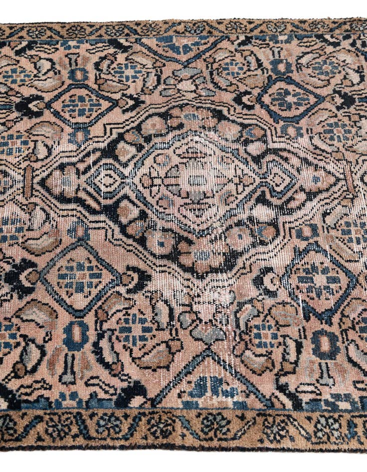 Detail image of  3' 2 x 6'  Hand Knotted Ultra Vintage Persian Wool Rug