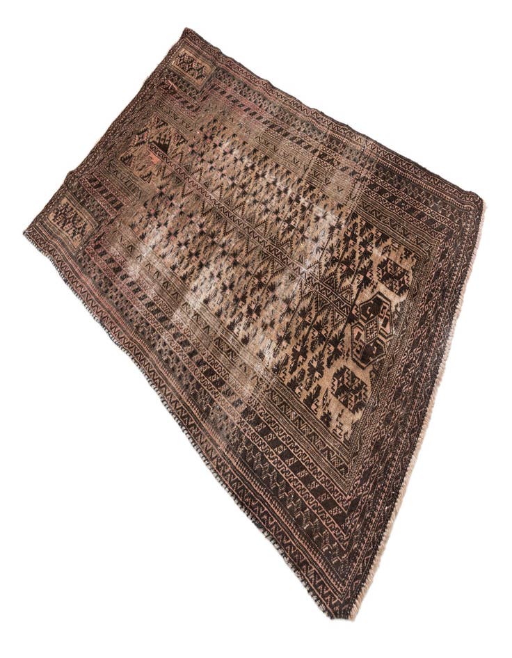 Detail image of  3' 4 x 5' 2  Hand Knotted Ultra Vintage Persian Wool Rug