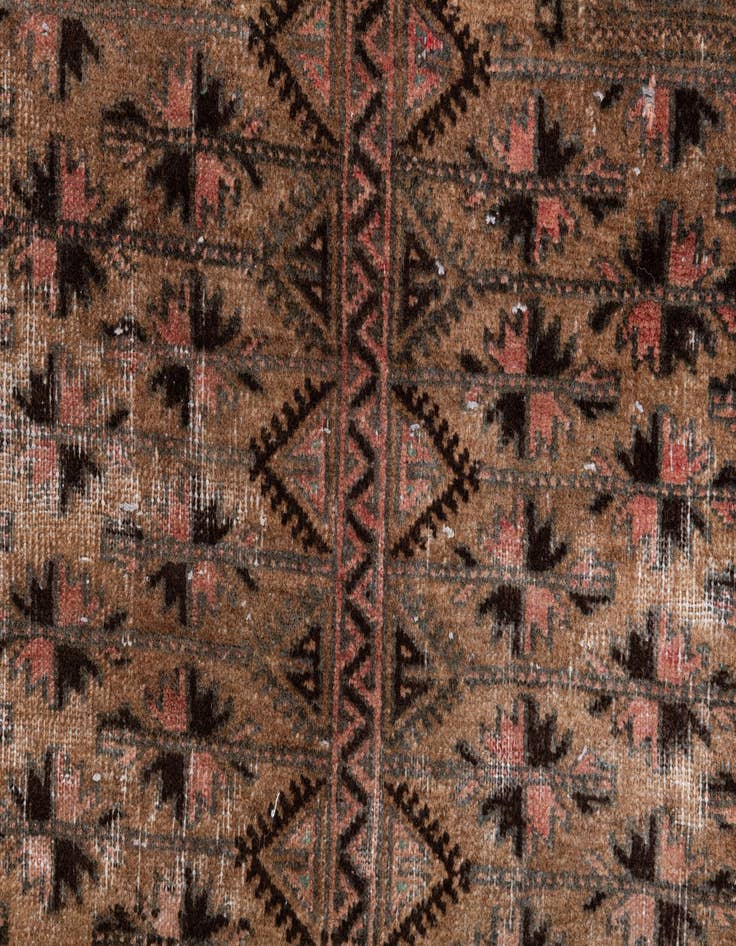 Detail image of  3' 4 x 5' 2  Hand Knotted Ultra Vintage Persian Wool Rug