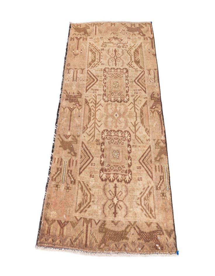 Detail image of  2' 9 x 4' 6  Hand Knotted Ultra Vintage Persian Wool Rug