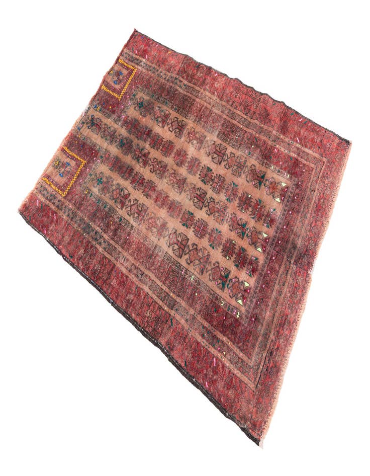 Detail image of  2' 10 x 4'  Hand Knotted Ultra Vintage Persian Wool Rug