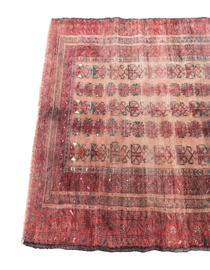 Detail image of  2' 10 x 4'  Hand Knotted Ultra Vintage Persian Wool Rug