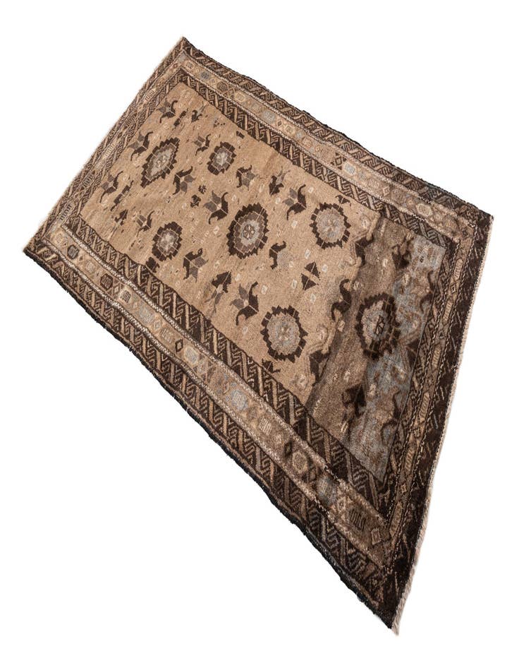 Detail image of  3' 3 x 5' 8  Hand Knotted Ultra Vintage Persian Wool Rug