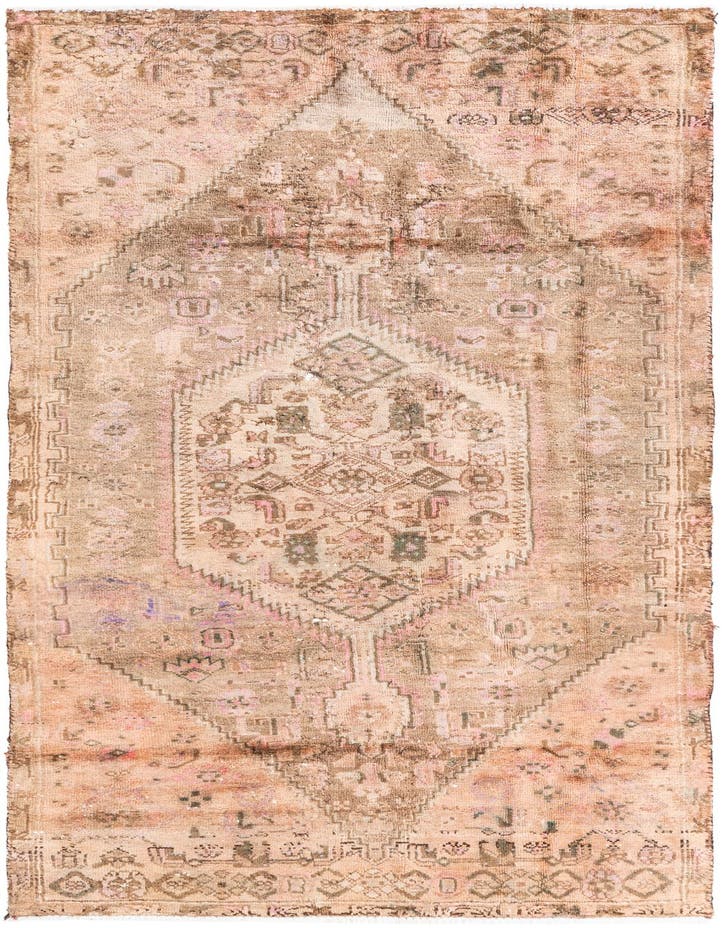  3' 10 x 7' 3  Hand Knotted Ultra Vintage Persian W...