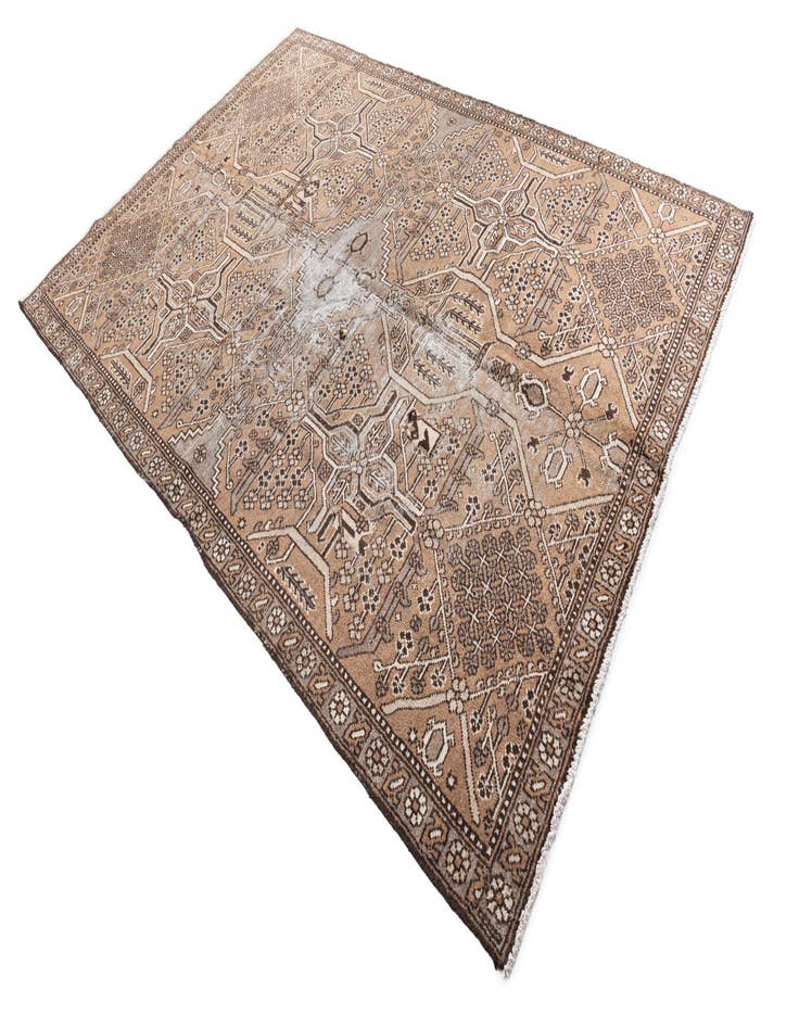 Detail image of  6' 6 x 9' 10  Hand Knotted Ultra Vintage Persian Wool Rug