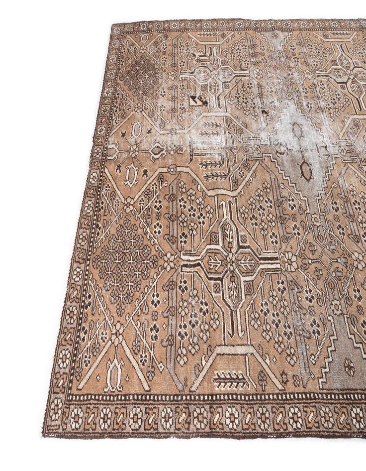 Detail image of  6' 6 x 9' 10  Hand Knotted Ultra Vintage Persian Wool Rug