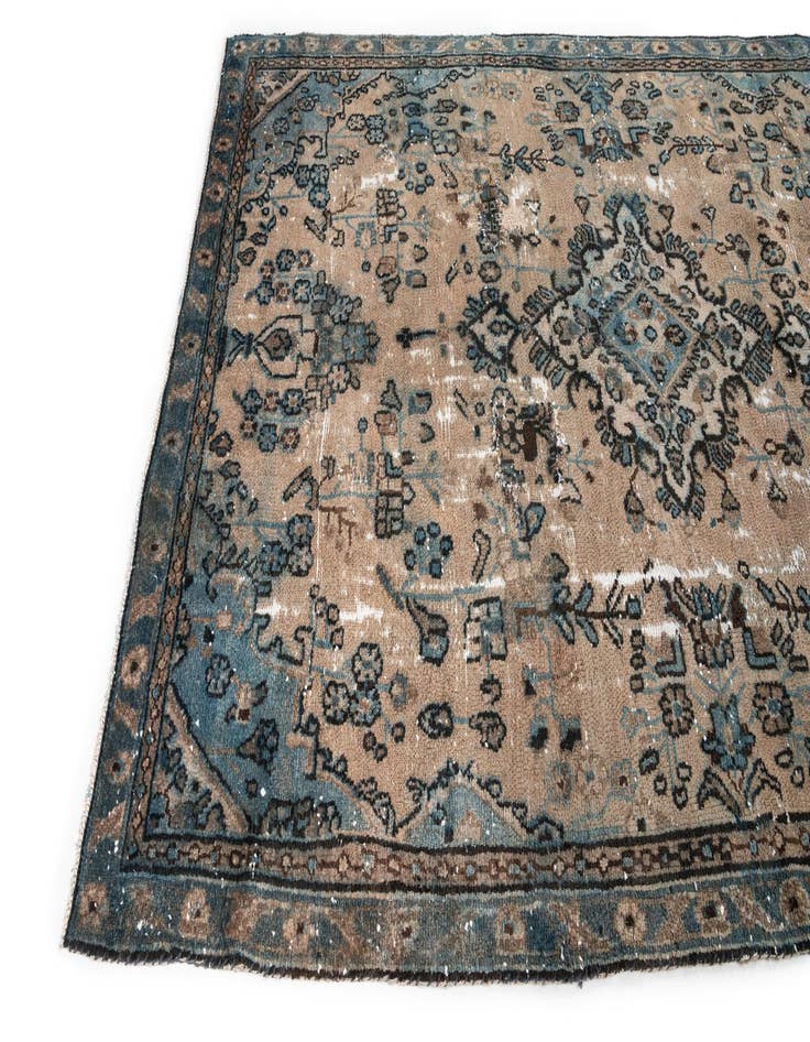 Detail image of  5' 3 x 8' 6  Hand Knotted Ultra Vintage Persian Wool Rug