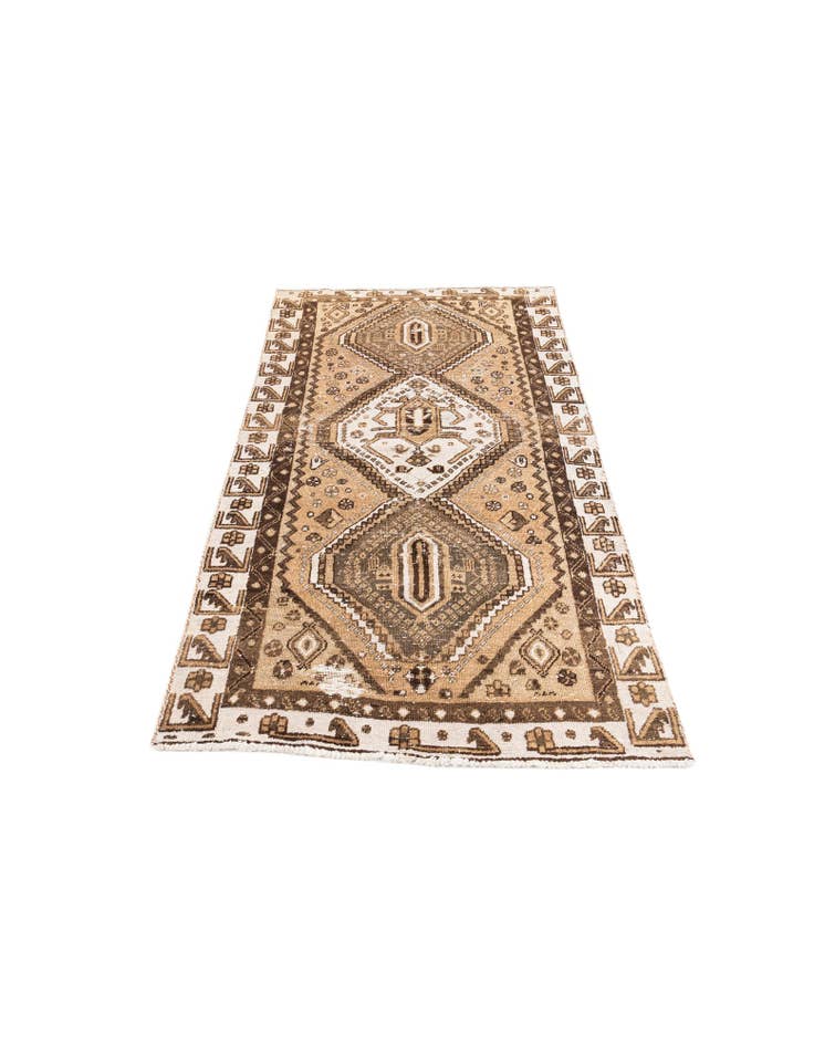 Detail image of  3' 8 x 6' 2  Hand Knotted Ultra Vintage Persian Wool Rug