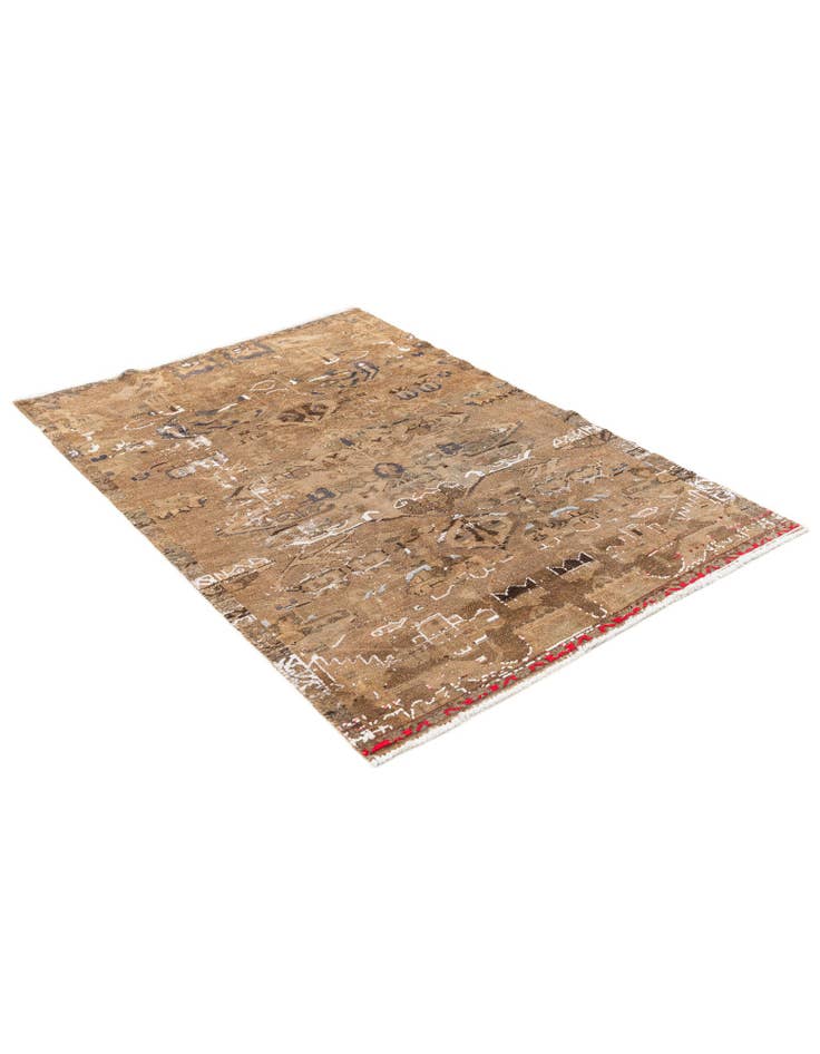 Detail image of  3' 10 x 5' 10  Hand Knotted Ultra Vintage Persian Wool Rug