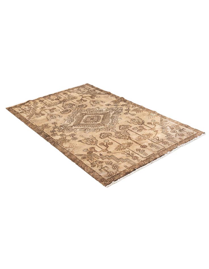 Detail image of  3' 7 x 6'  Hand Knotted Ultra Vintage Persian Wool Rug