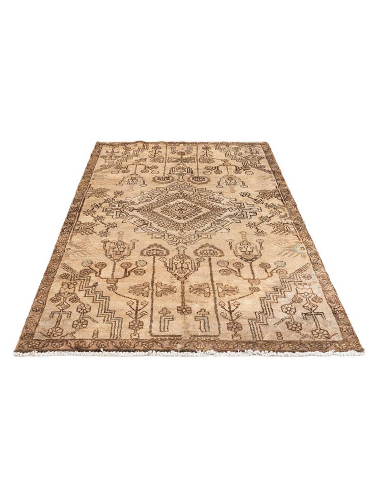 Detail image of  3' 7 x 6'  Hand Knotted Ultra Vintage Persian Wool Rug