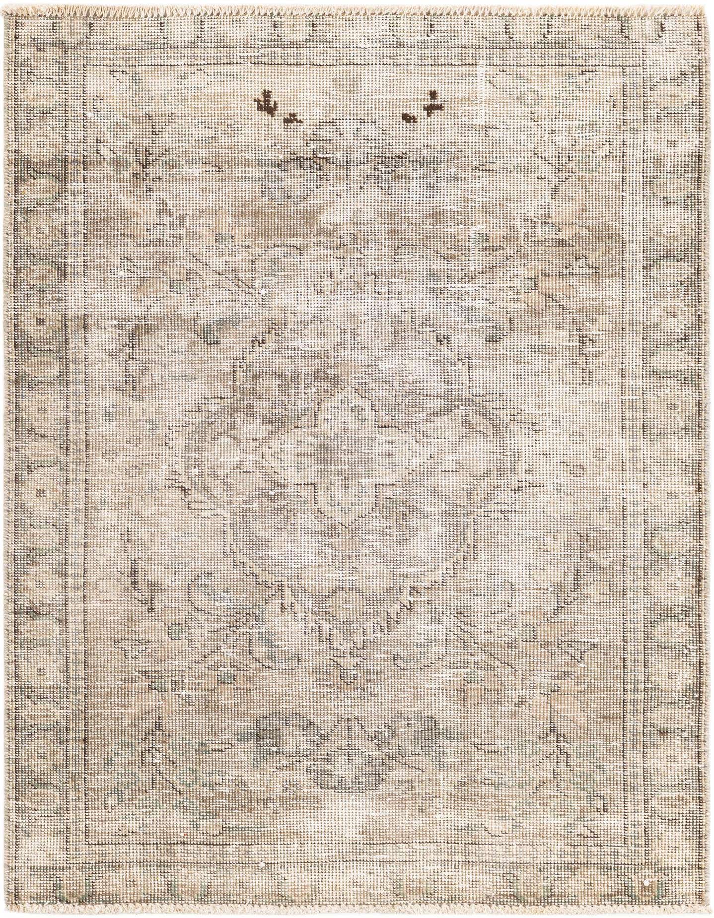 A 3x4 rectangular Ultra Vintage rug in browns and tans, featuring a distressed Persian medallion pattern.
