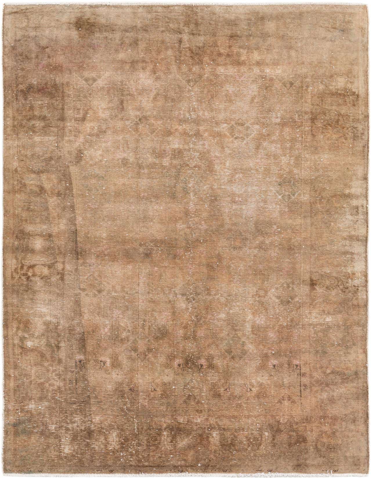 A 5x8 rectangular Ultra Vintage rug in browns and tans, featuring a faded Persian medallion pattern.