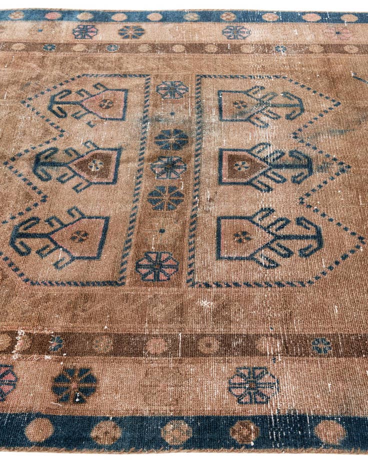Detail image of  5' 2 x 8' 4  Hand Knotted Ultra Vintage Persian Wool Rug