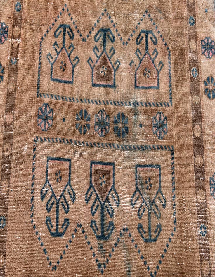 Detail image of  5' 2 x 8' 4  Hand Knotted Ultra Vintage Persian Wool Rug