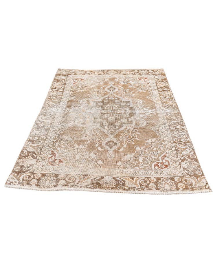 Detail image of  3' 10 x 5' 8  Hand Knotted Ultra Vintage Persian Wool Rug