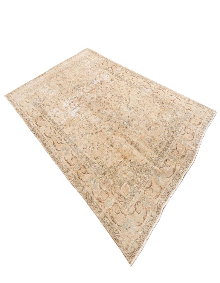 Detail image of  6' 6 x 10'  Hand Knotted Ultra Vintage Persian Wool Rug