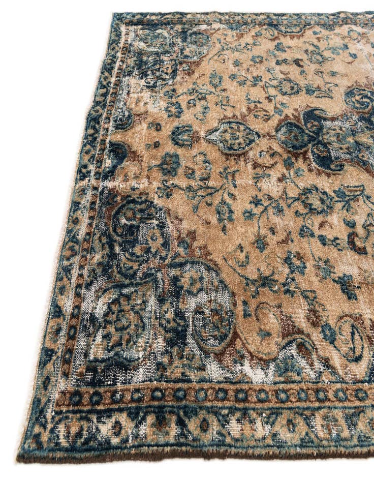 Detail image of  4' 10 x 8' 6  Hand Knotted Ultra Vintage Persian Wool Rug