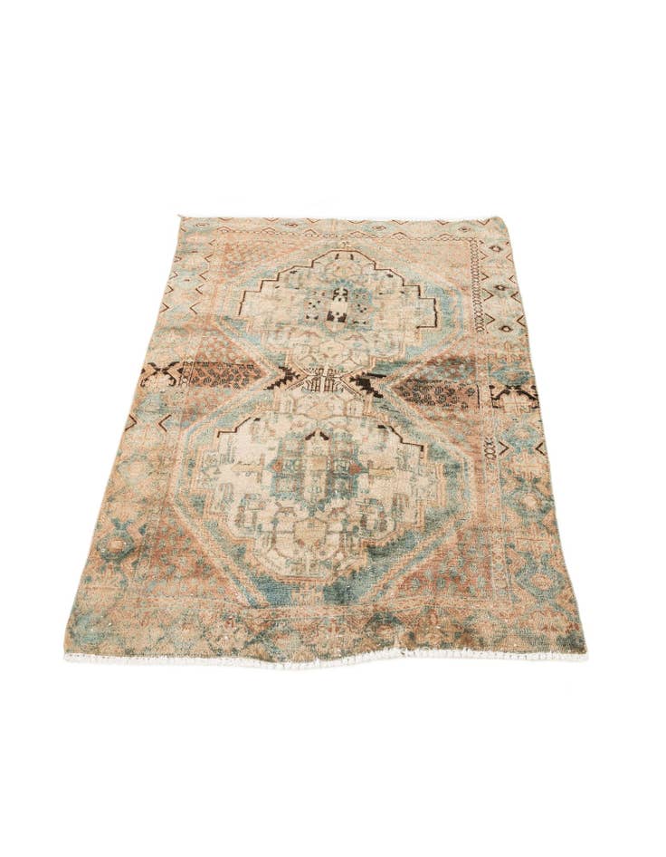 Detail image of  3' 8 x 5'  Hand Knotted Ultra Vintage Persian Wool Rug