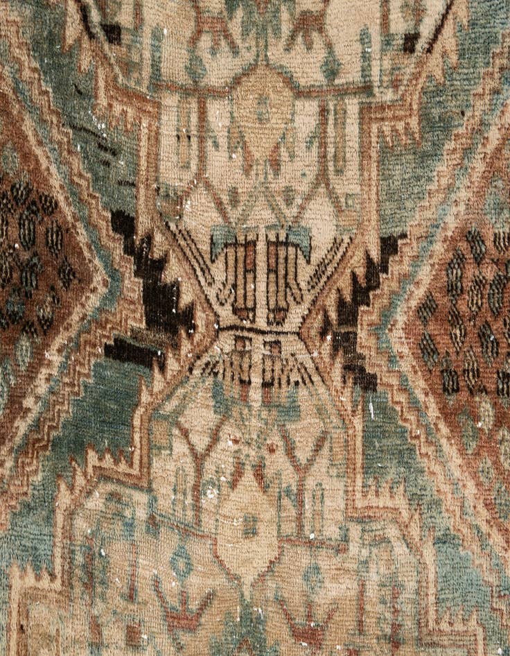 Detail image of  3' 8 x 5'  Hand Knotted Ultra Vintage Persian Wool Rug