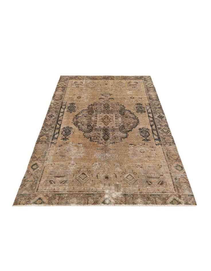 Detail image of  6' x 8' 9  Hand Knotted Ultra Vintage Persian Wool Rug