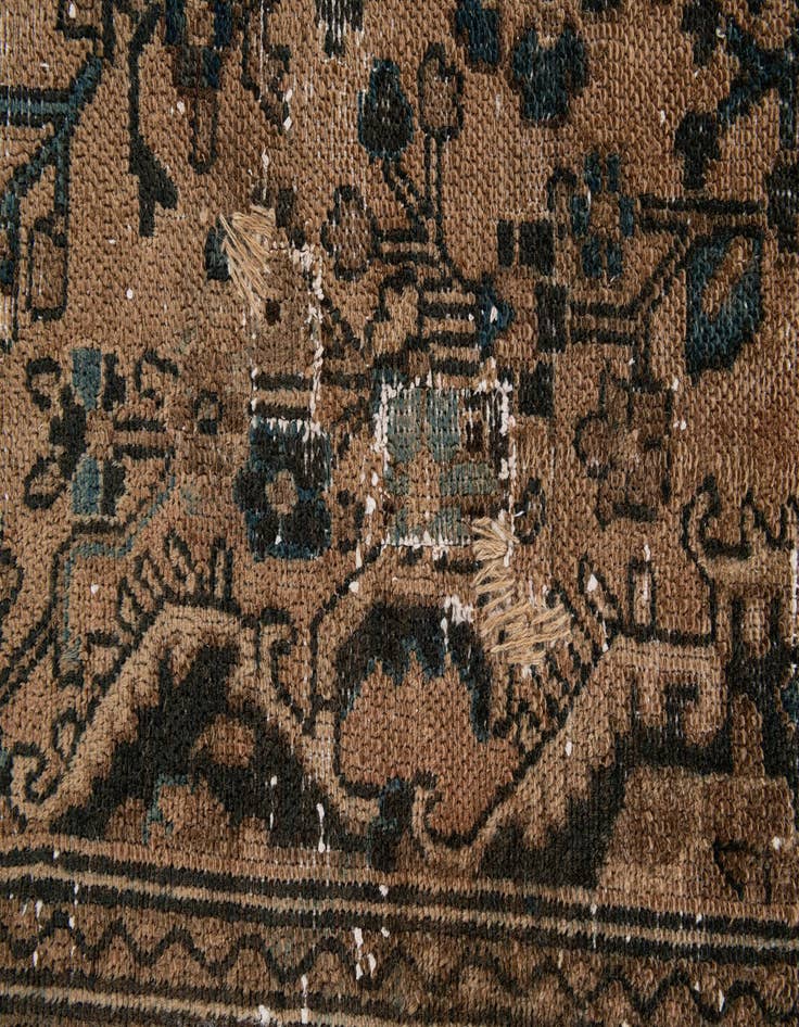 Detail image of  5' 7 x 8' 10  Hand Knotted Ultra Vintage Persian Wool Rug