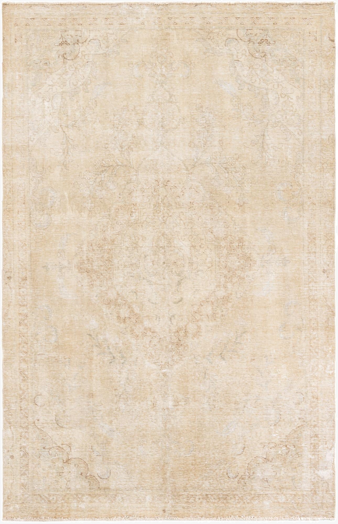  6' 4 x 9' 9  Hand Knotted Ultra Vintage Persian Wool Rug