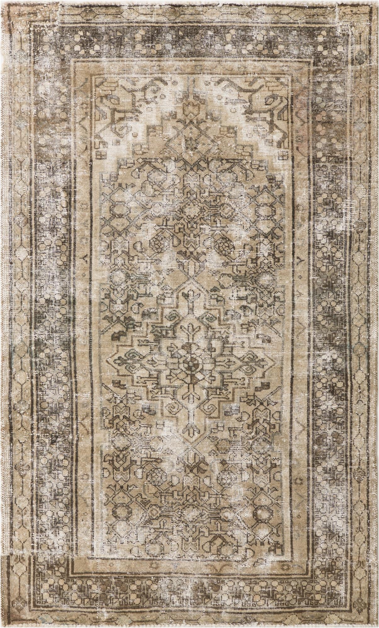  3' 10 x 6' 3  Hand Knotted Ultra Vintage Persian Wool Rug