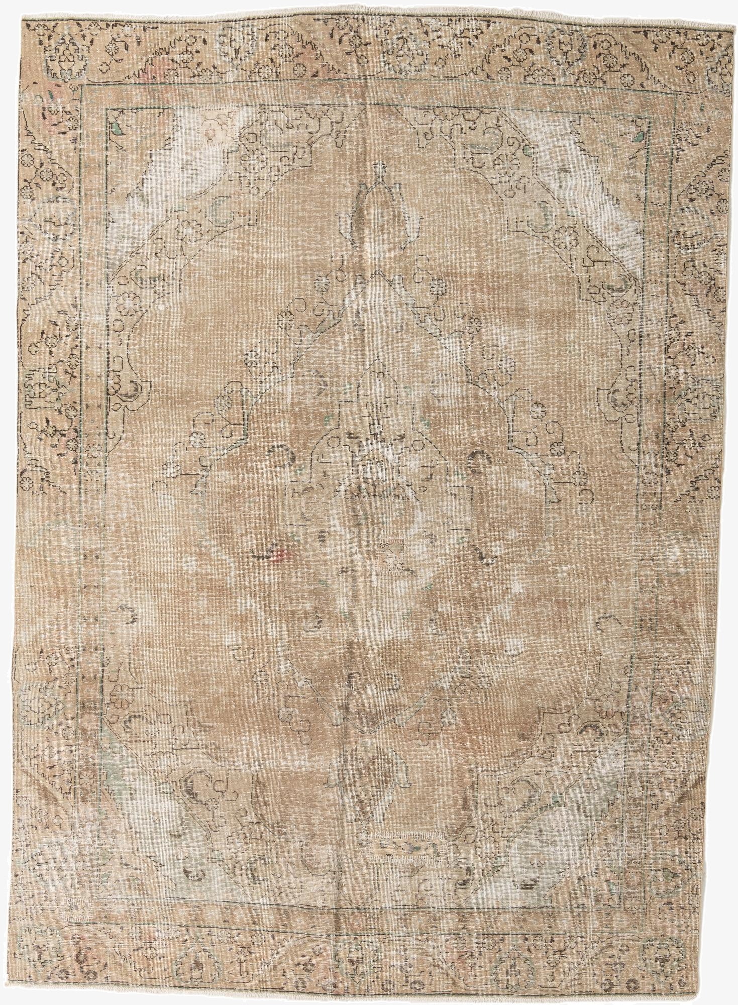  7' 3 x 10' 2  Hand Knotted Ultra Vintage Persian Wool Rug