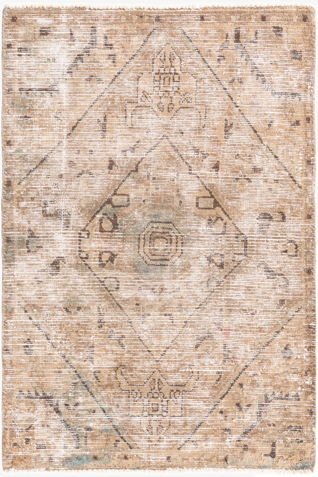  3' x 4' 4  Hand Knotted Ultra Vintage Persian Wool Rug