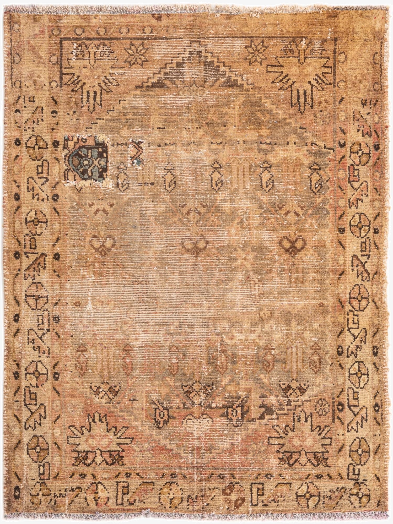  3' 6 x 4' 8  Hand Knotted Ultra Vintage Persian Wool Rug