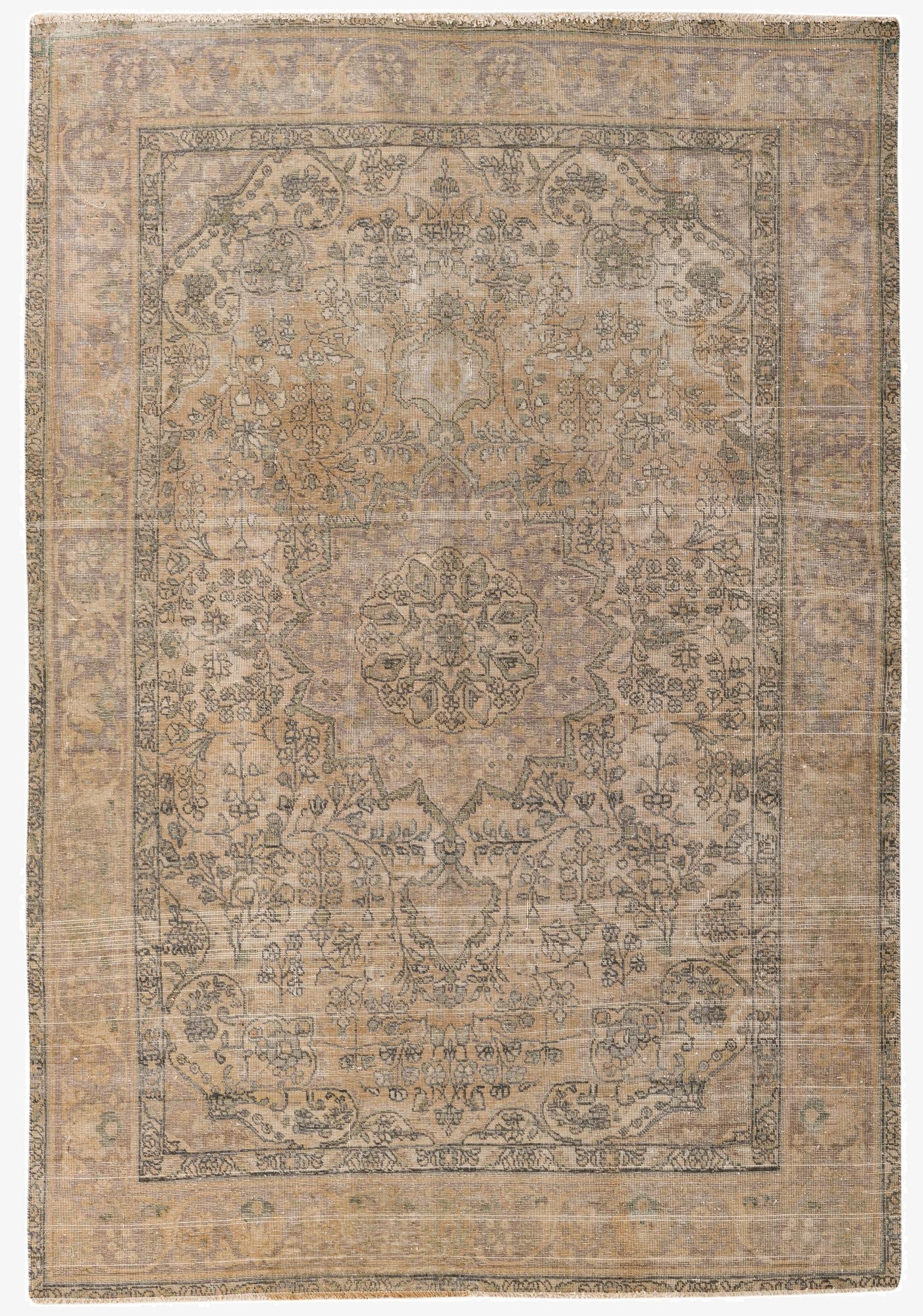  6' 6 x 9' 6  Hand Knotted Ultra Vintage Persian Wool Rug