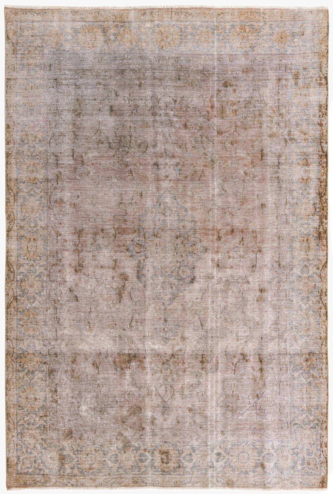  6' 5 x 9' 8  Hand Knotted Ultra Vintage Persian Wool Rug