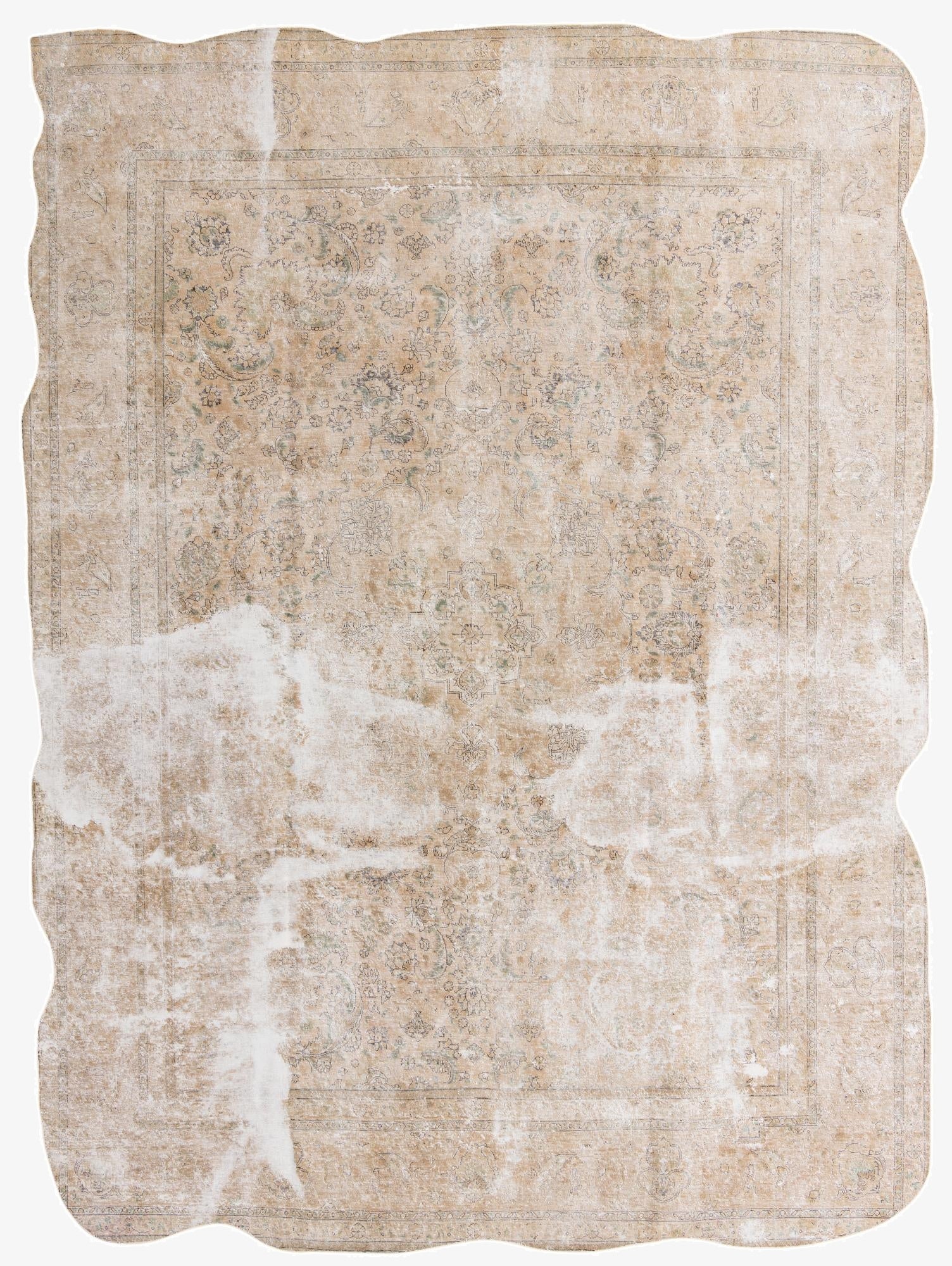  9' 7 x 13'  Hand Knotted Ultra Vintage Persian Wool Rug