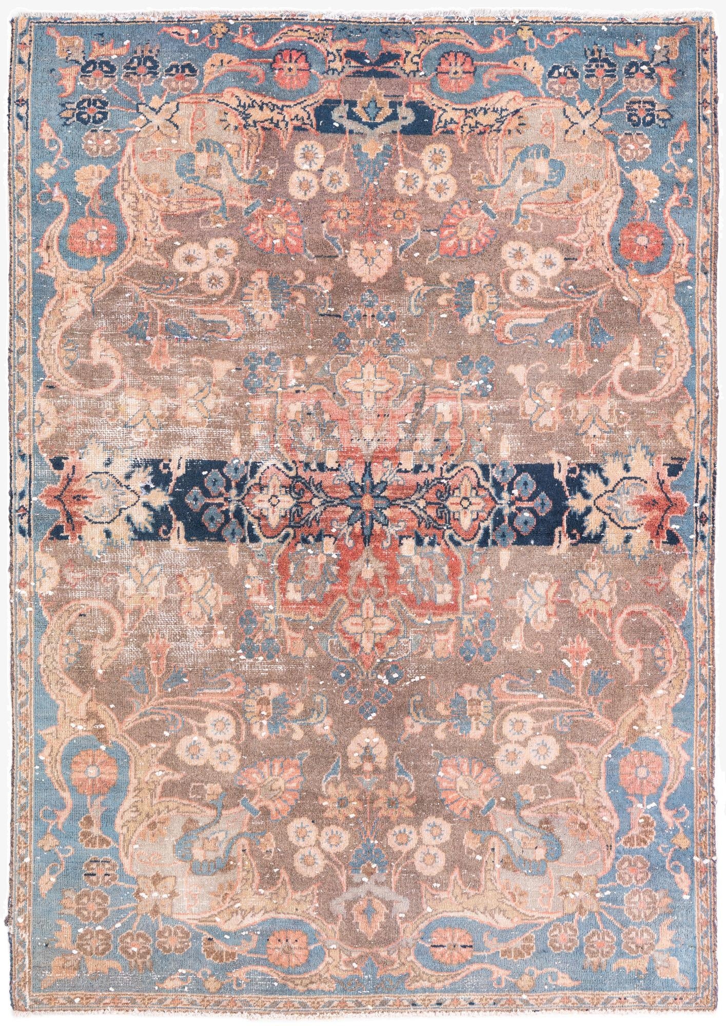  4' x 5' 6  Hand Knotted Ultra Vintage Persian Wool Rug