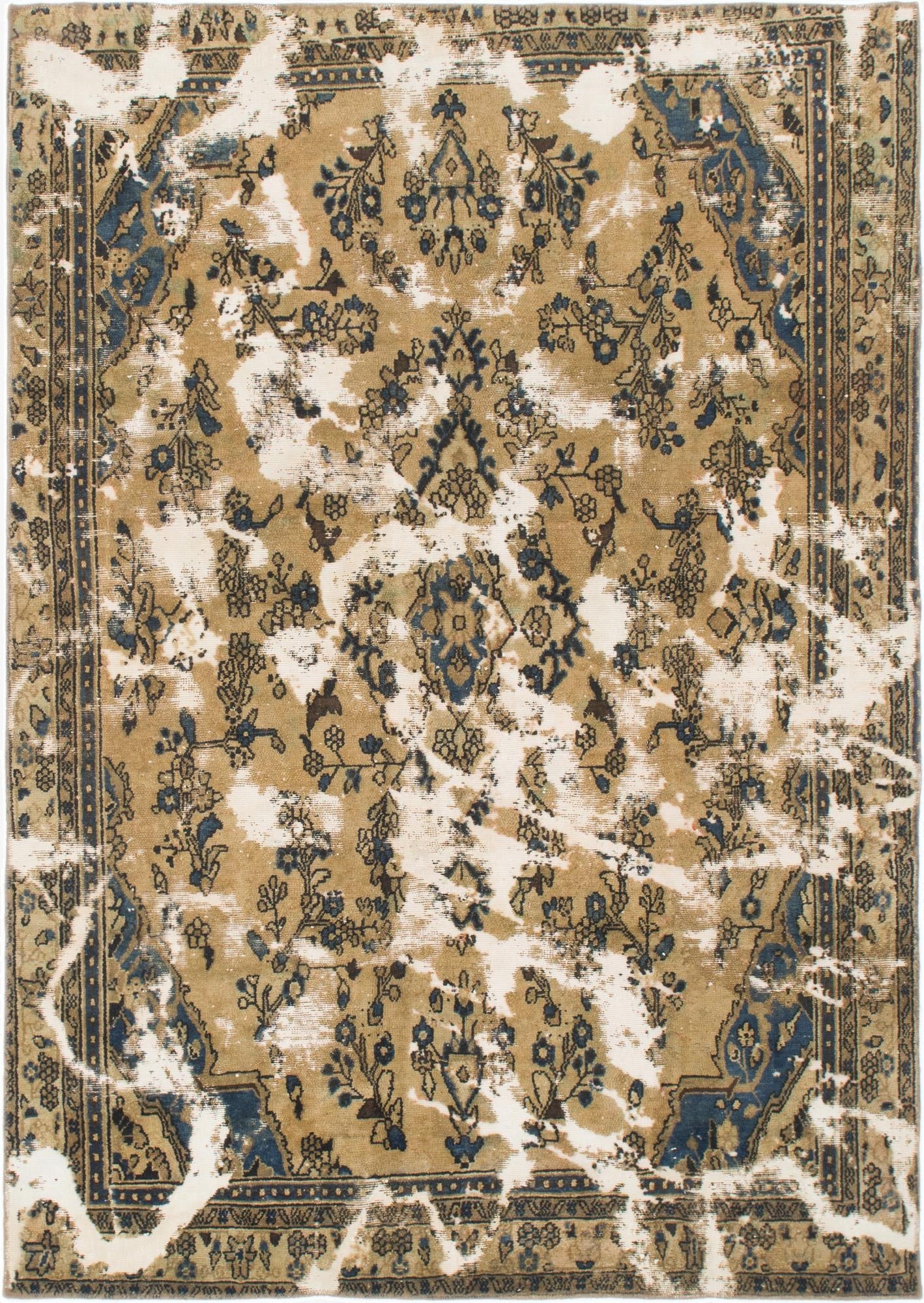  6' 3 x 8' 10  Hand Knotted Ultra Vintage Persian Wool Rug