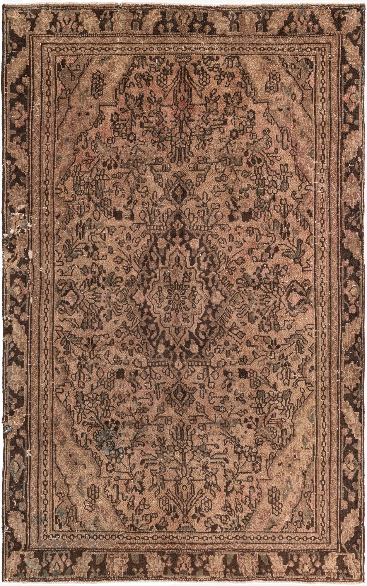  5' 10 x 9' 3  Hand Knotted Ultra Vintage Persian Wool Rug