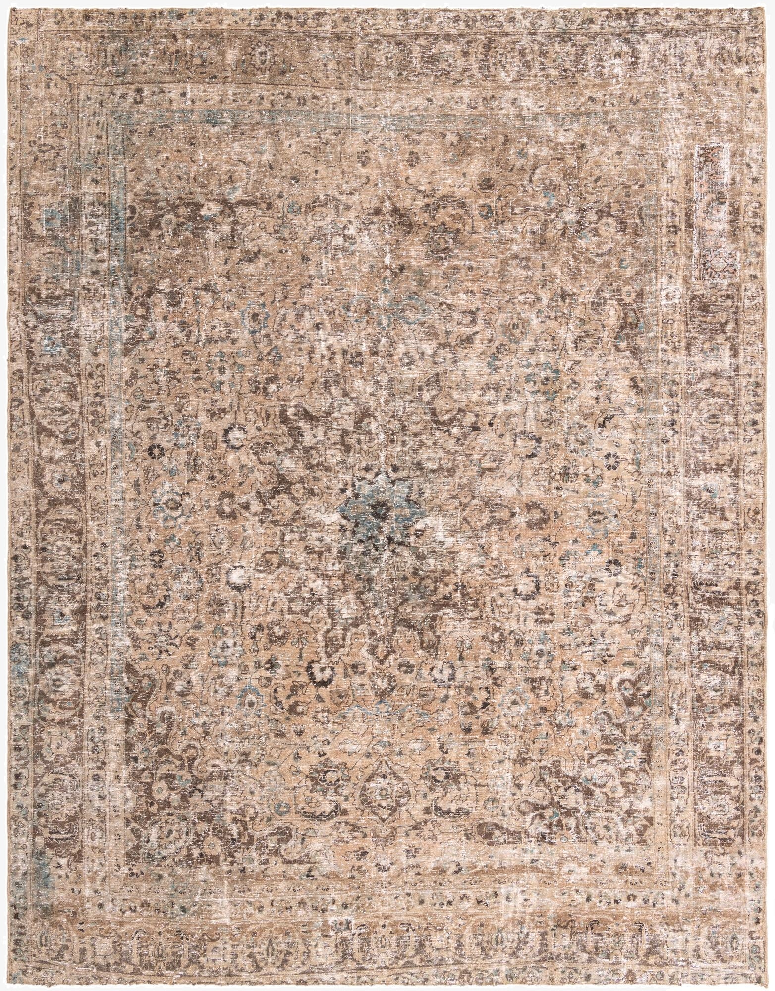  9' 1 x 11' 9  Hand Knotted Ultra Vintage Persian Wool Rug