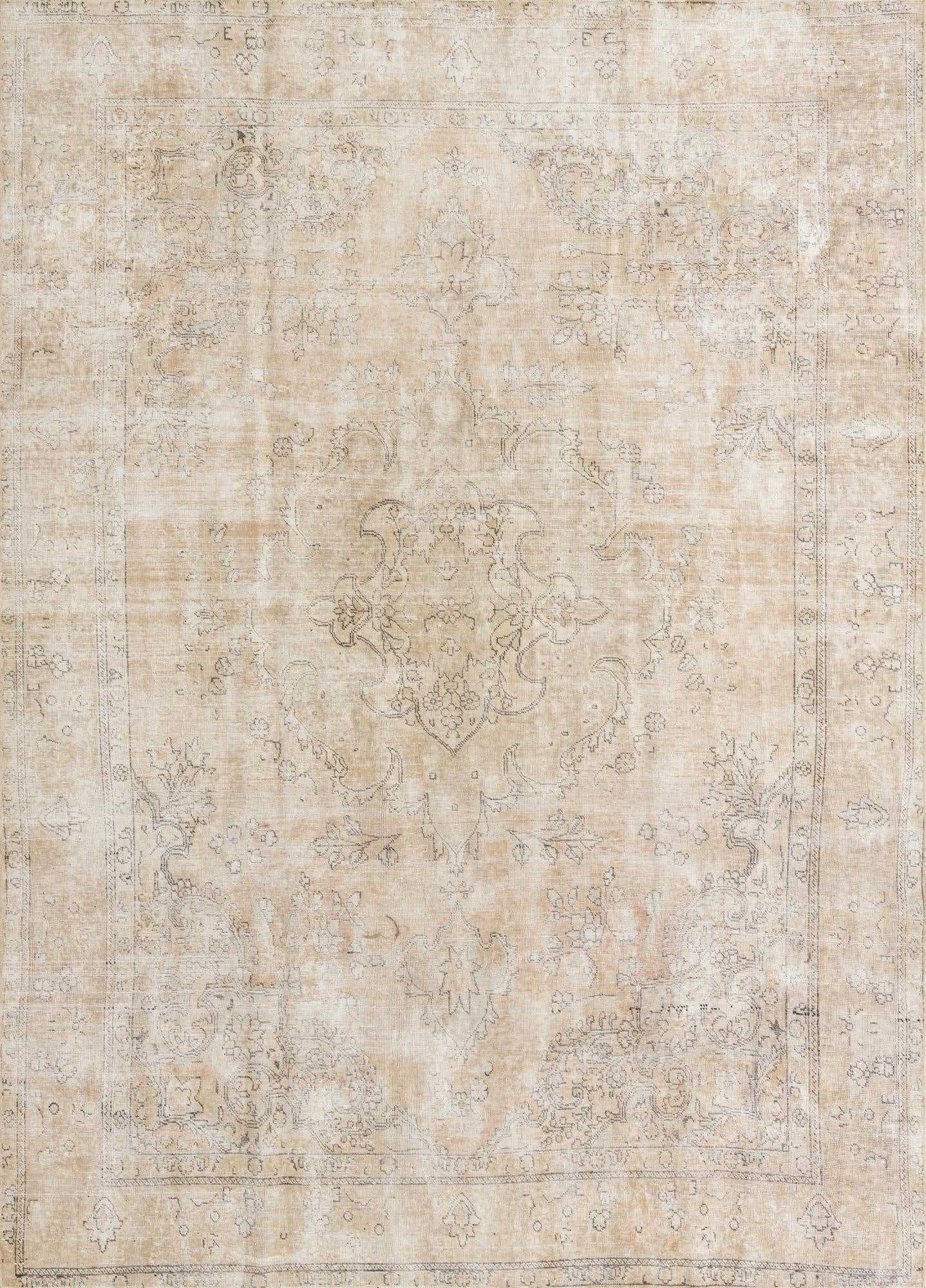  9' 4 x 12' 8  Hand Knotted Ultra Vintage Persian Wool Rug