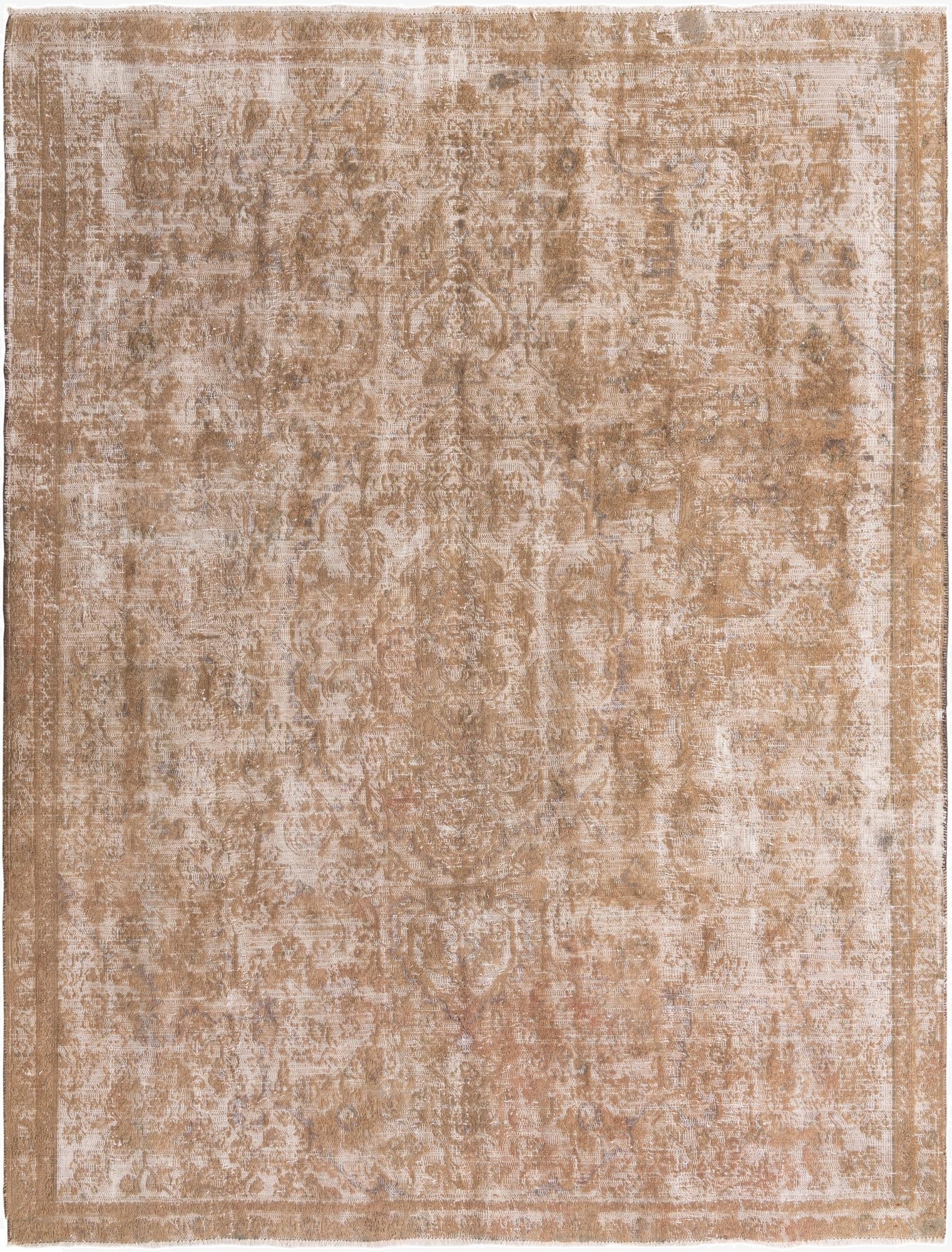  7' 3 x 9' 8  Hand Knotted Ultra Vintage Persian Wool Rug