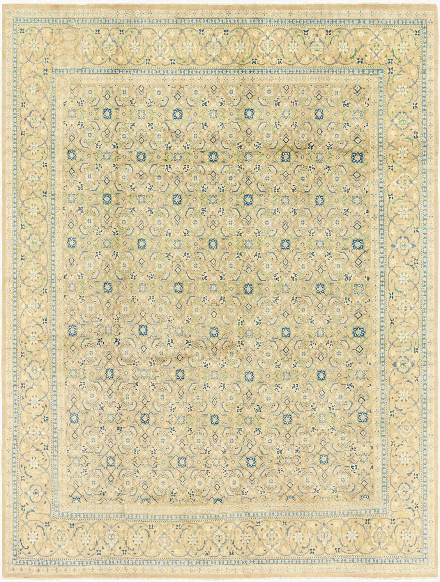  9' 6 x 12' 9  Hand Knotted Ultra Vintage Persian Wool Rug