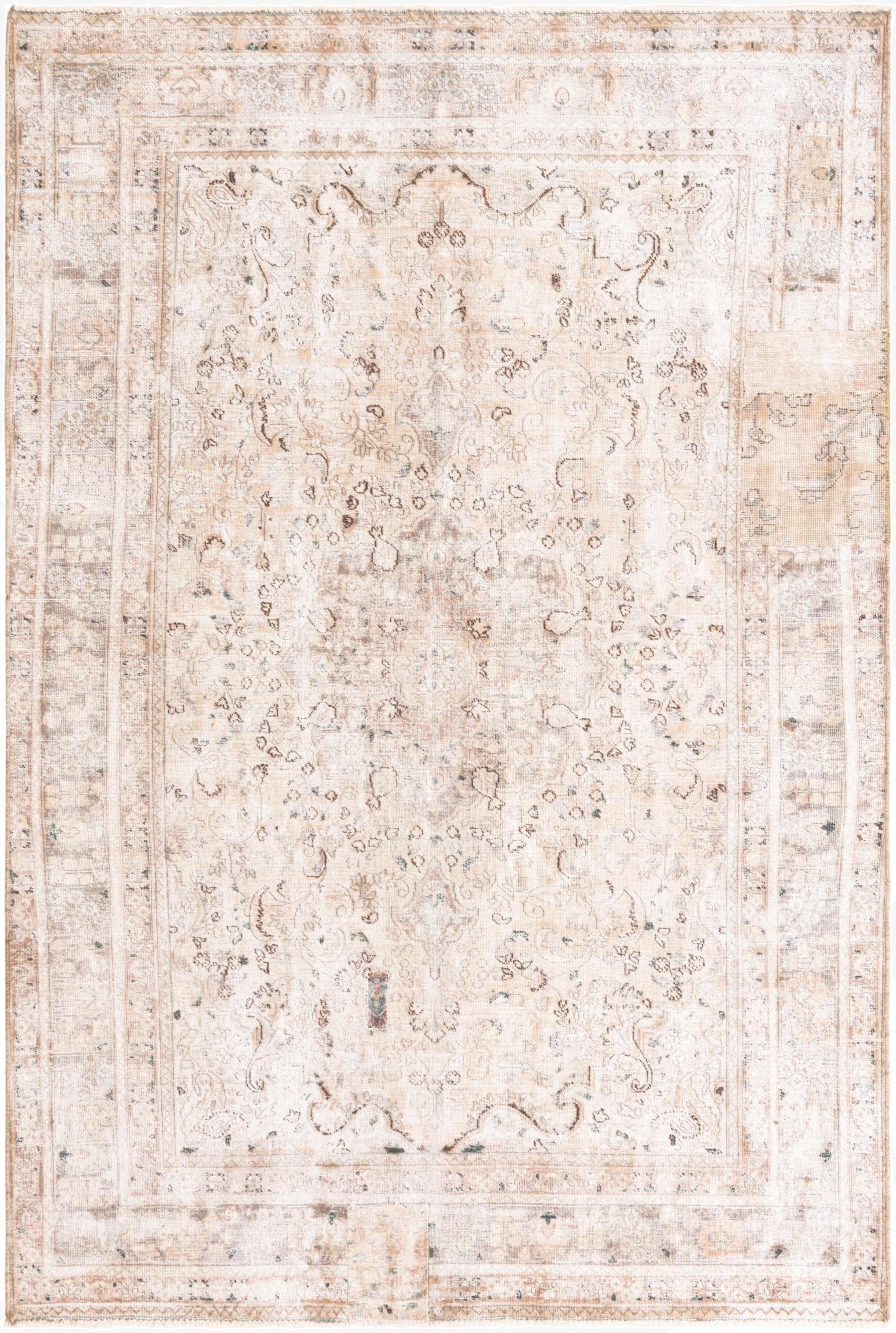  6' 3 x 9' 5  Hand Knotted Ultra Vintage Persian Wool Rug