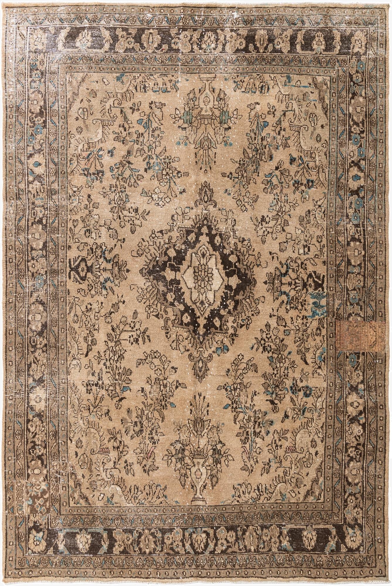 7' 2 x 10' 7  Hand Knotted Ultra Vintage Persian Wool Rug