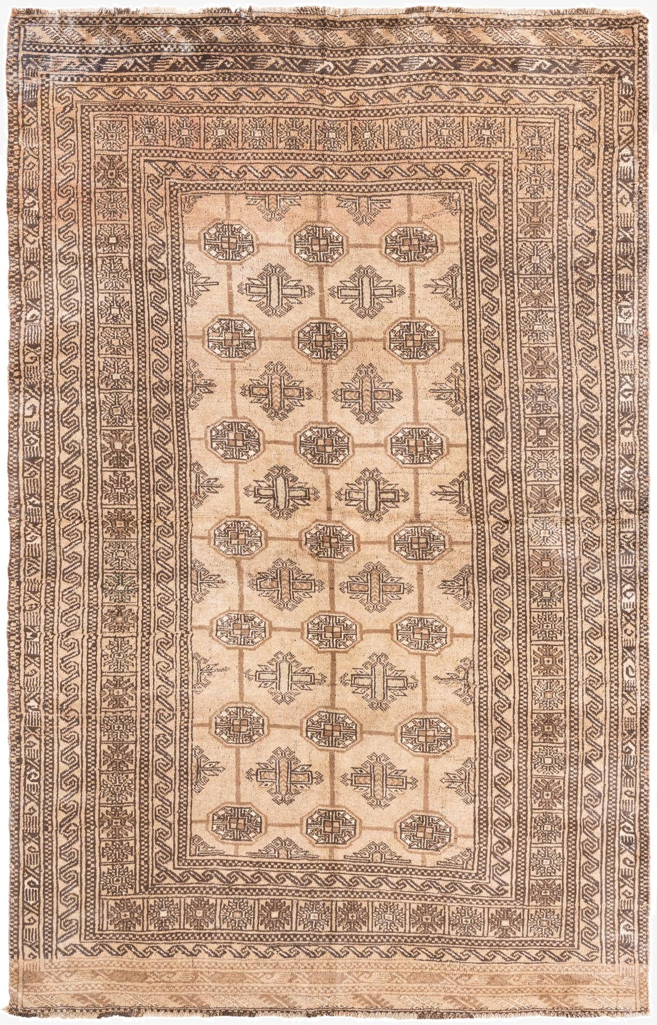  4' 9 x 7' 6  Hand Knotted Ultra Vintage Persian Wool Rug